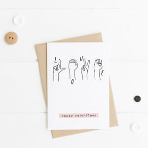 LOVE' in Sign Language Alphabet Greeting Card