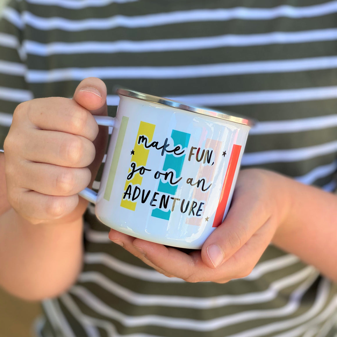 'Make Fun, Go on An Adventure' Kids Enamel Mug