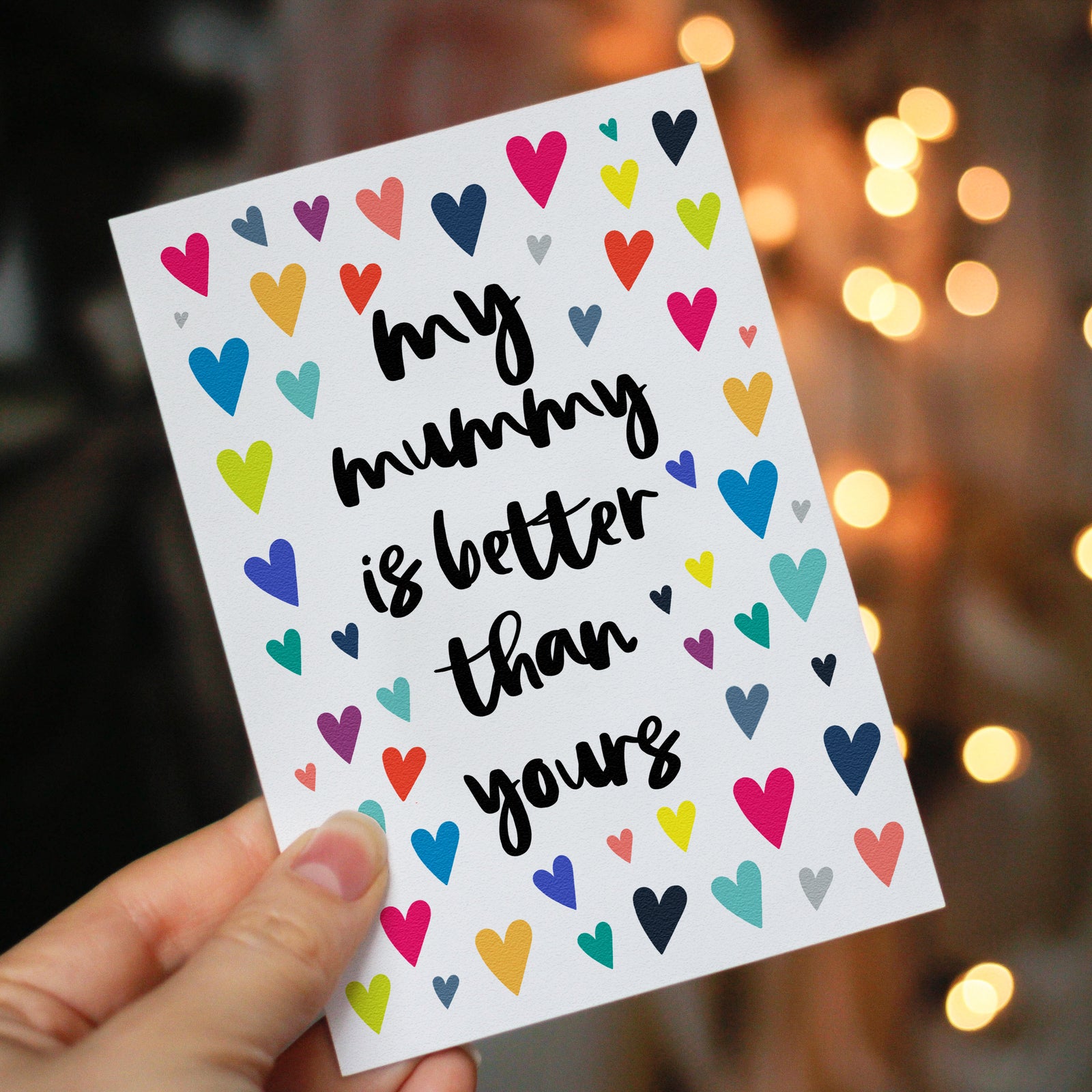 My Mummy Is Better Than Yours Greeting Card - Hendog Designs