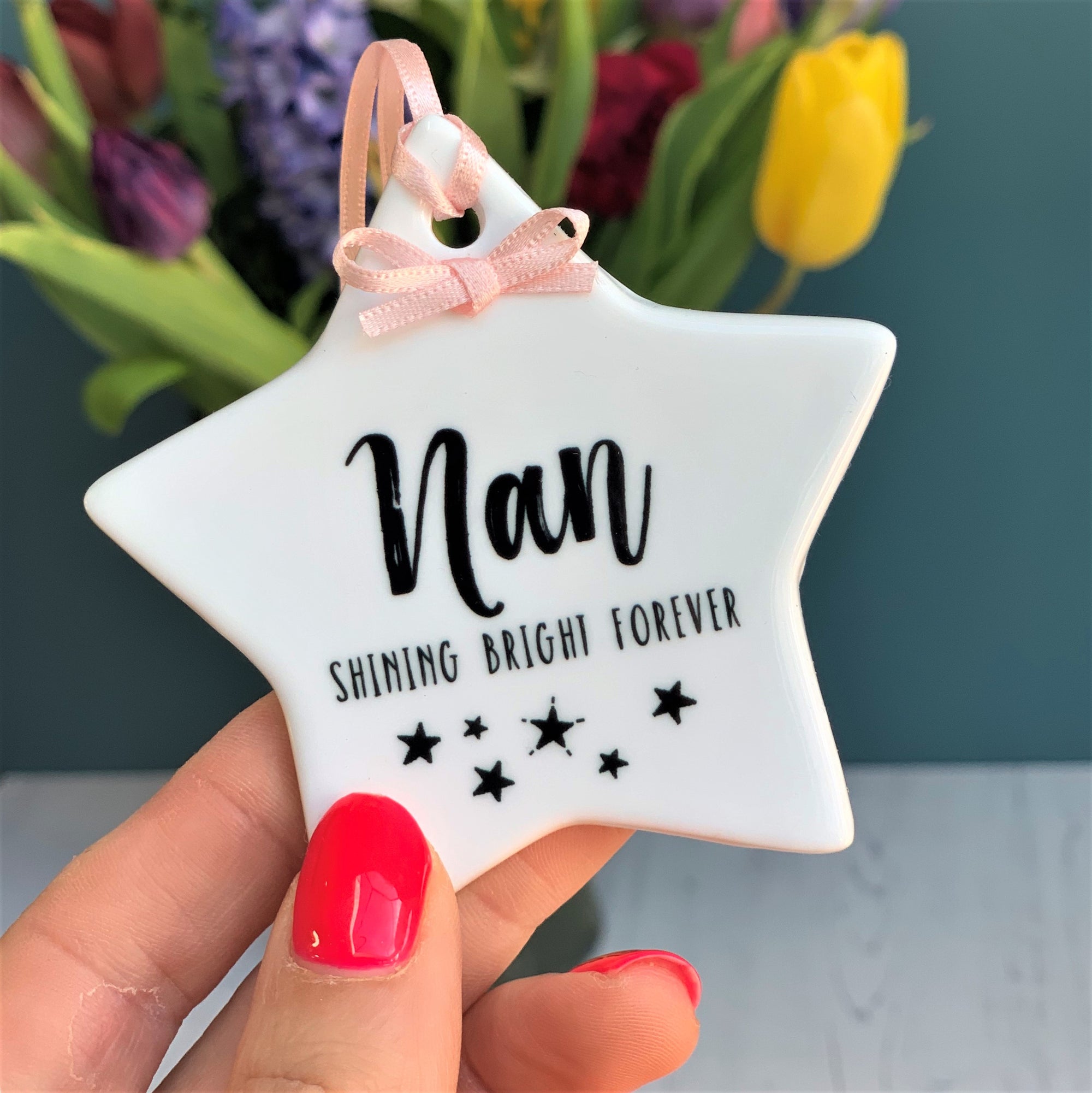 Ceramic Memorial Hanging Star Decoration