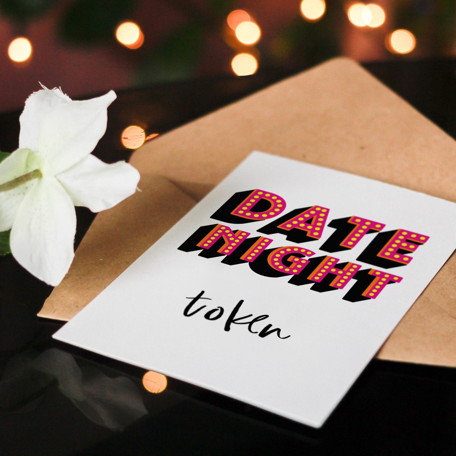 Date Night Token Greeting Card - Hendog Designs