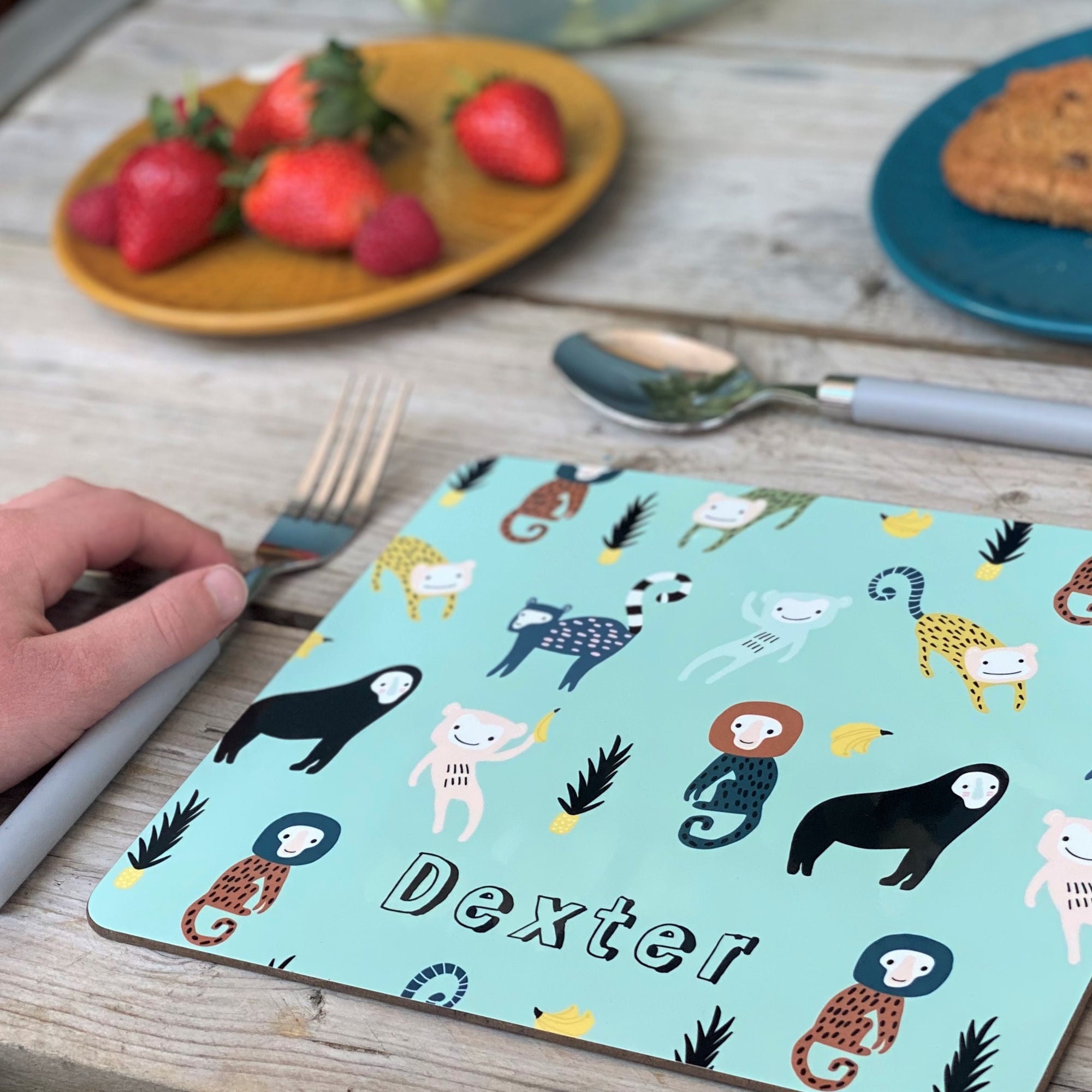 Monkeys Personalised Placemat - for boys and girls