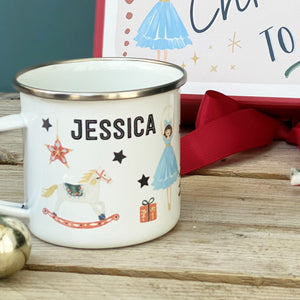 Nutcracker and Ballerina Christmas Tin Mug