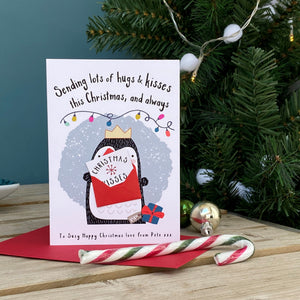 Sending a Christmas Kiss Token Greeting Card