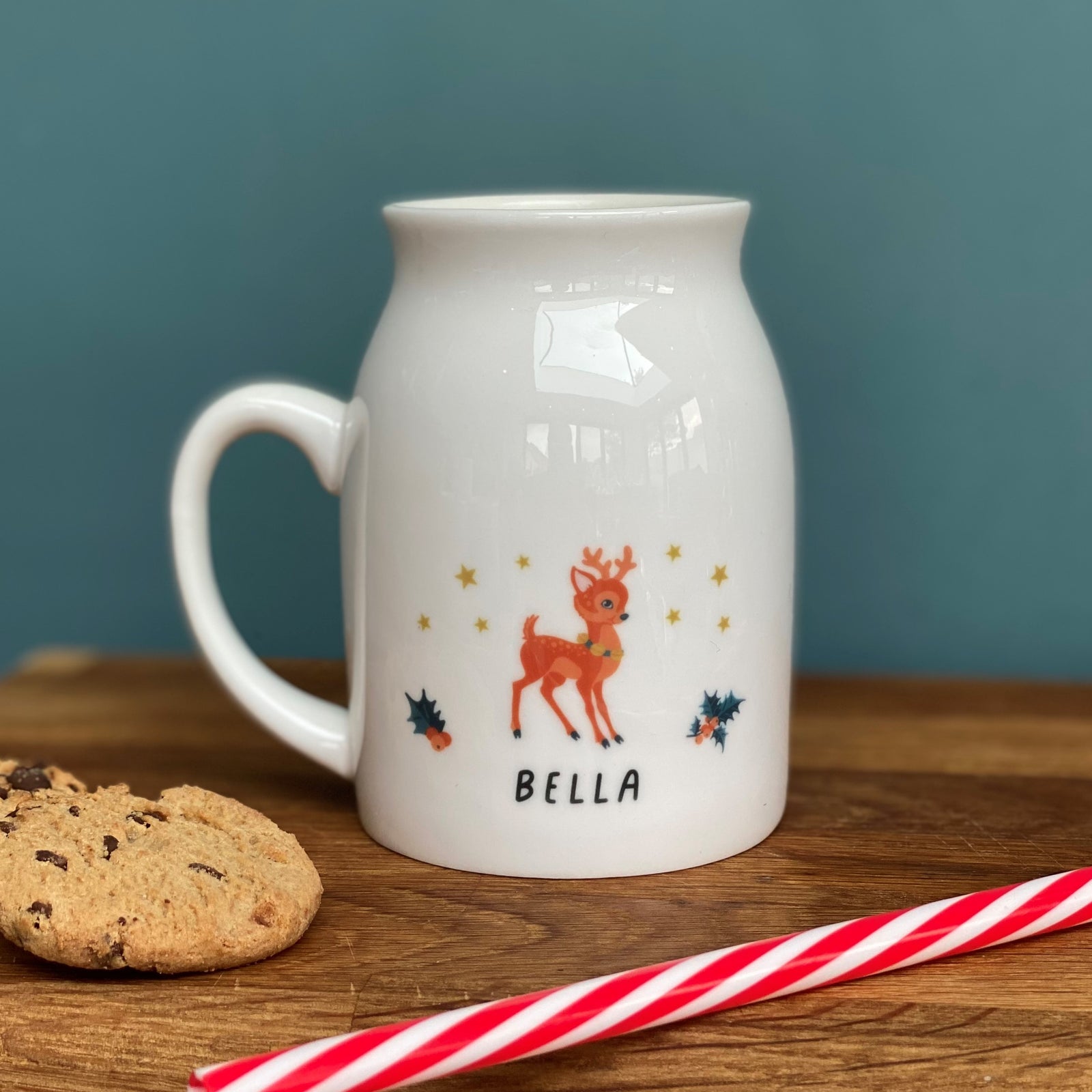 Personalised Christmas Hot chocolate mug with deer