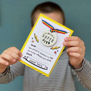 Mega Super Hero Medal for Kids With Backing Card