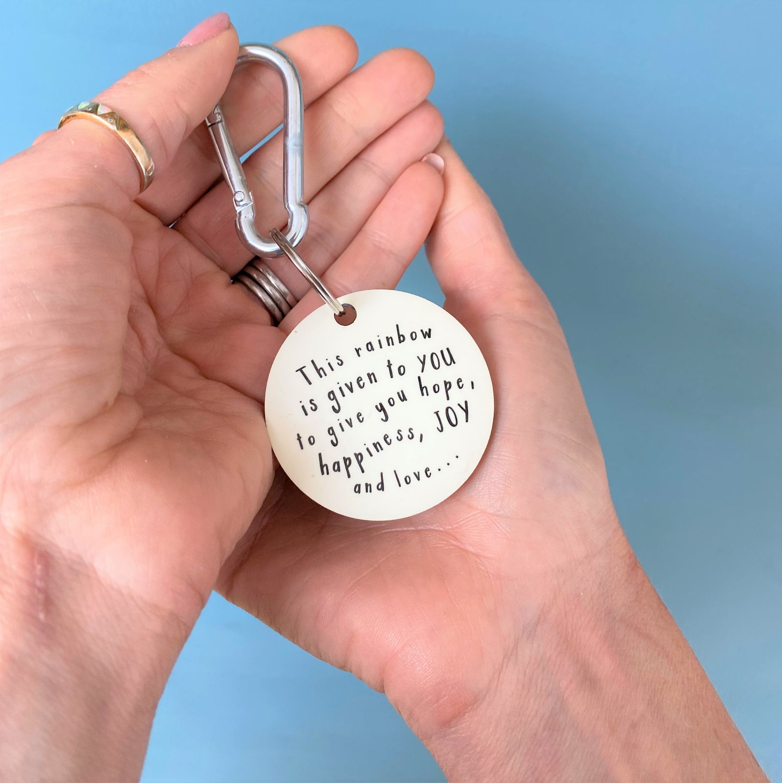 Rainbow Key Ring With Message