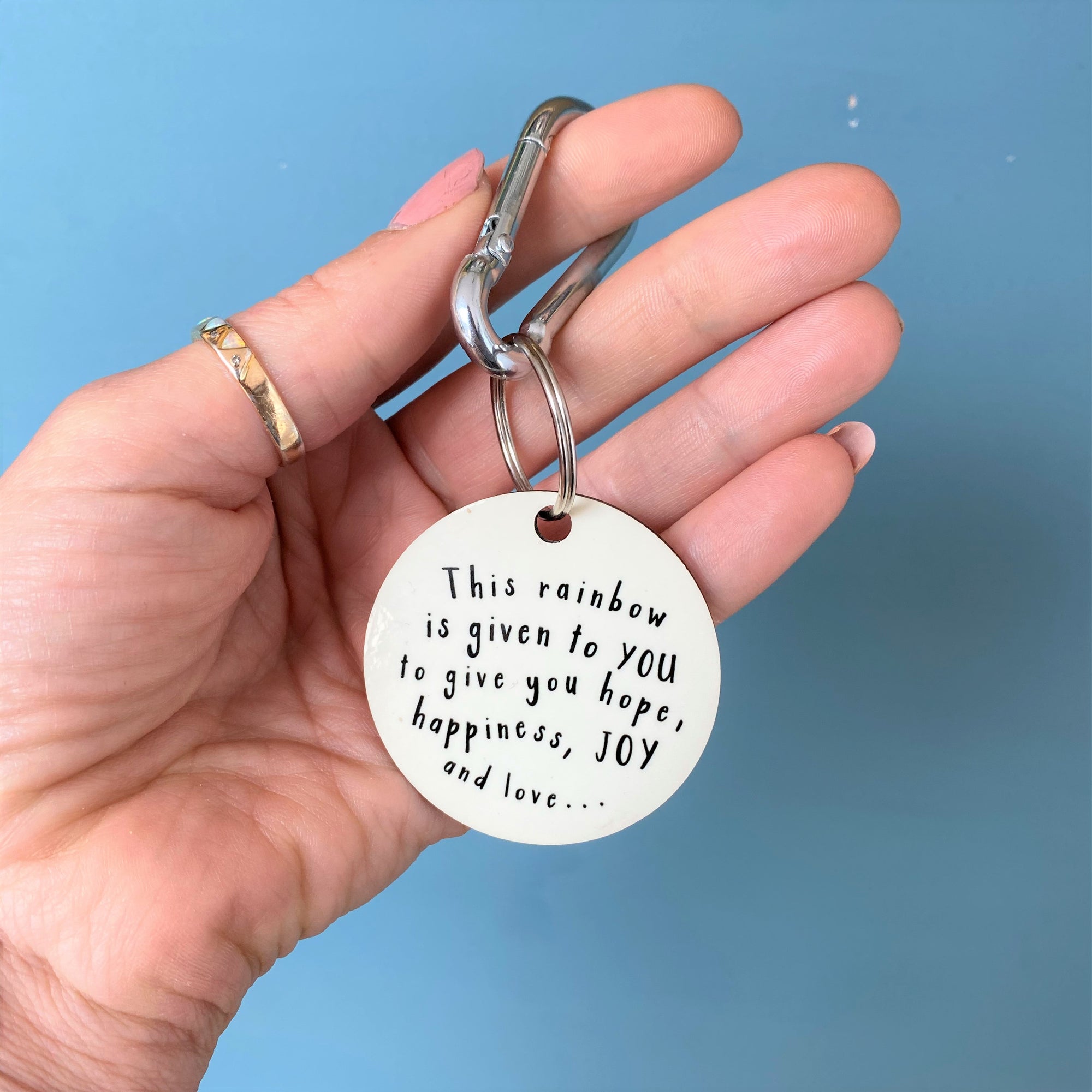 Rainbow Key Ring With Message