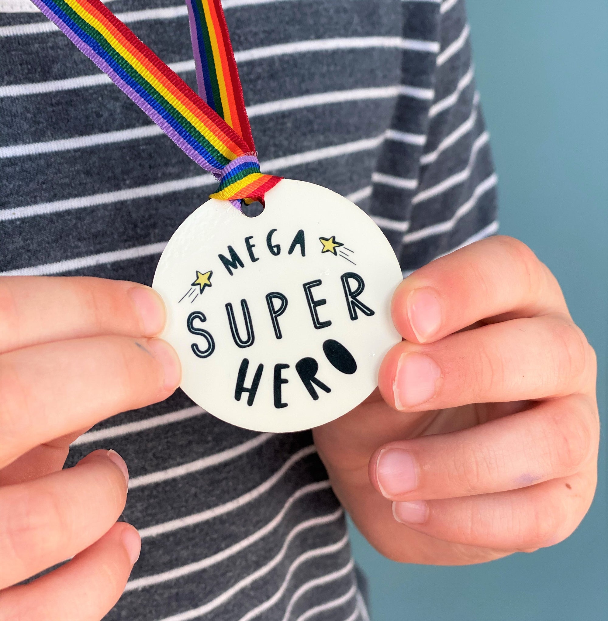 Mega Super Hero Medal for Kids With Backing Card