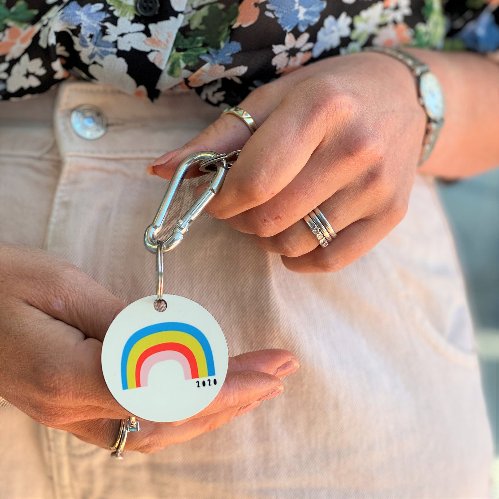 Rainbow Key Ring With Message