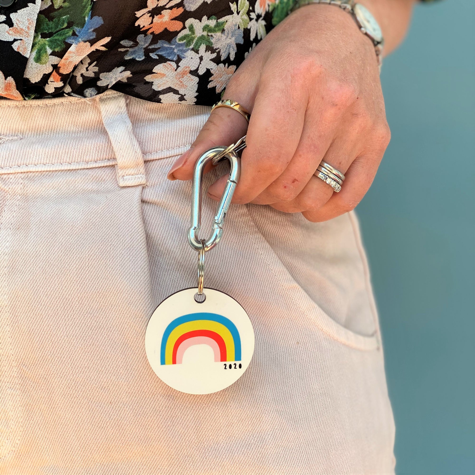 Rainbow Key Ring With Message