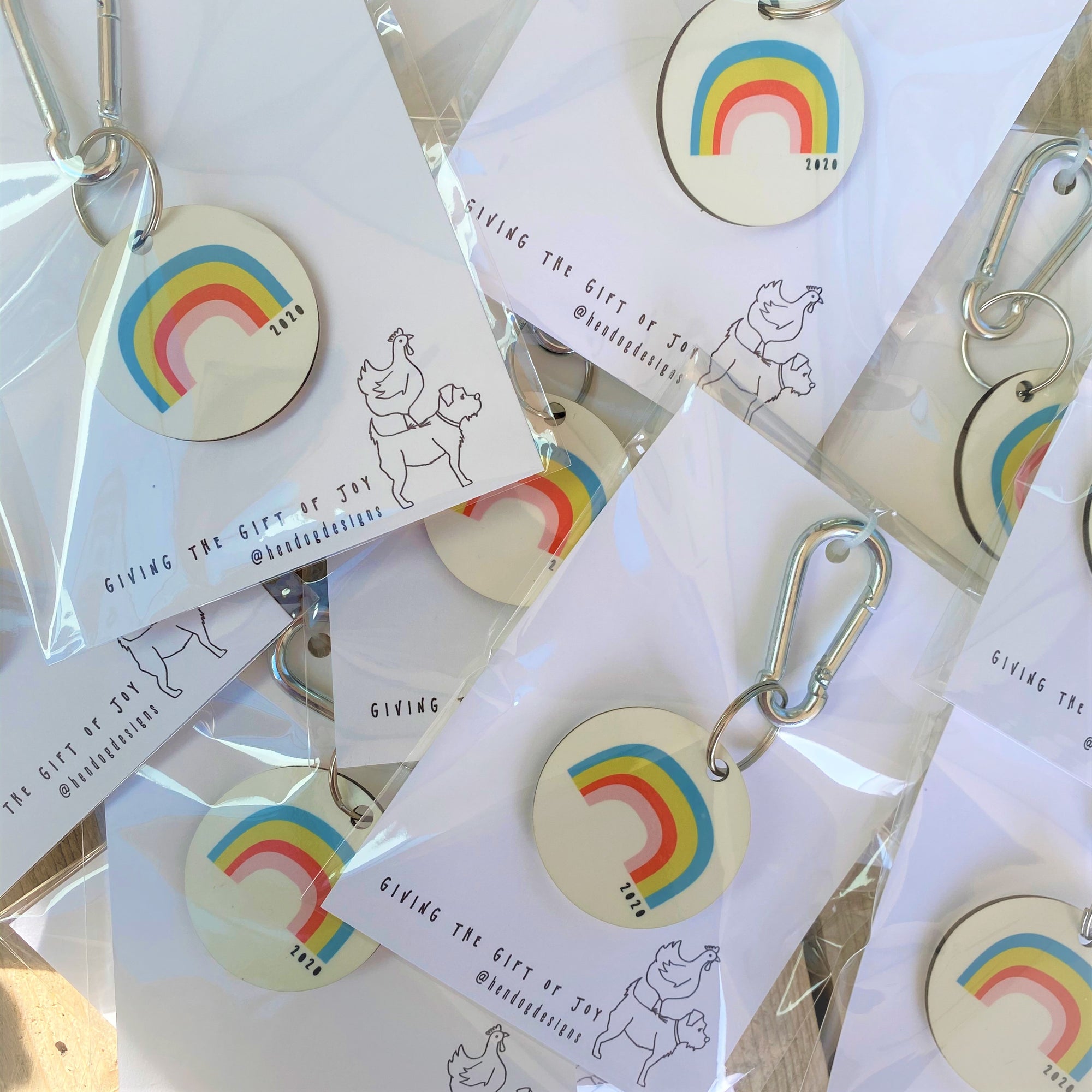 Rainbow Key Ring With Message