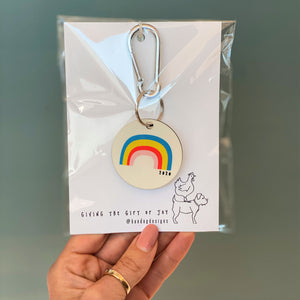 Rainbow Key Ring With Message