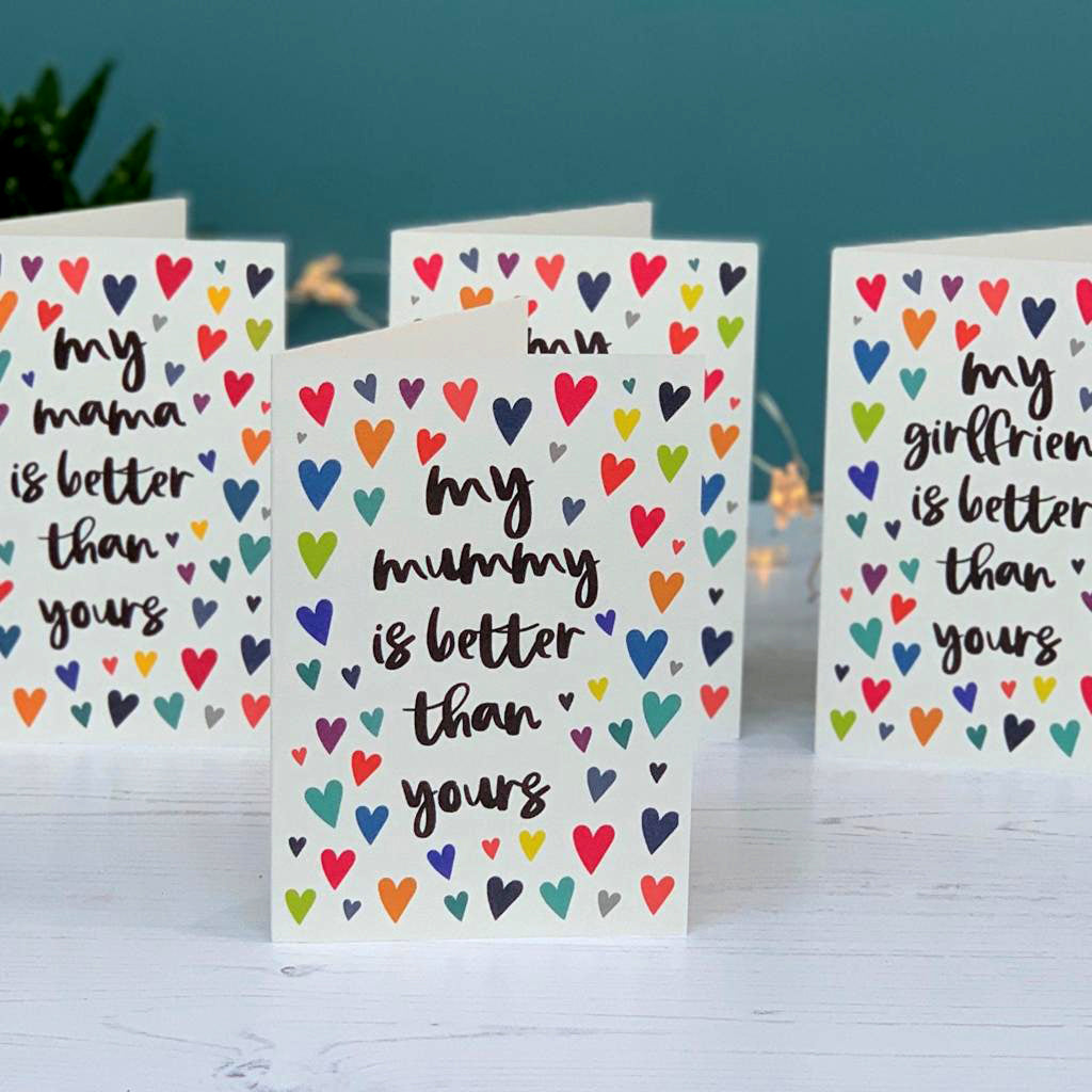 My Boyfriend/Girlfriend Is Better Than Yours Greeting Card - Hendog Designs