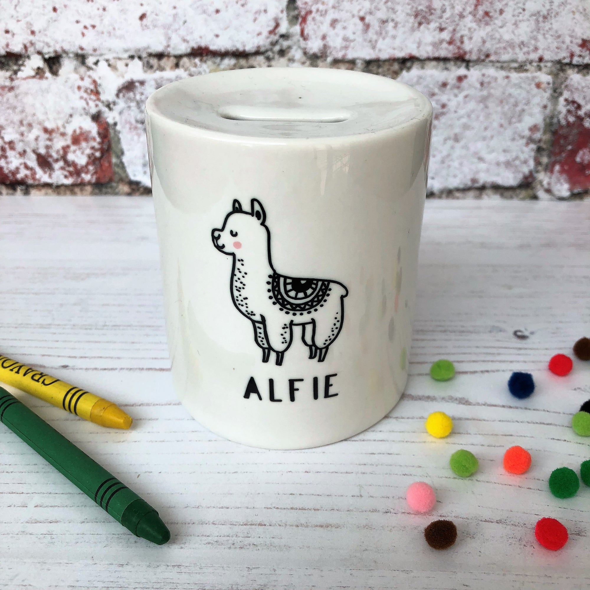 Monochrome Alpaca Money Box - Hendog Designs