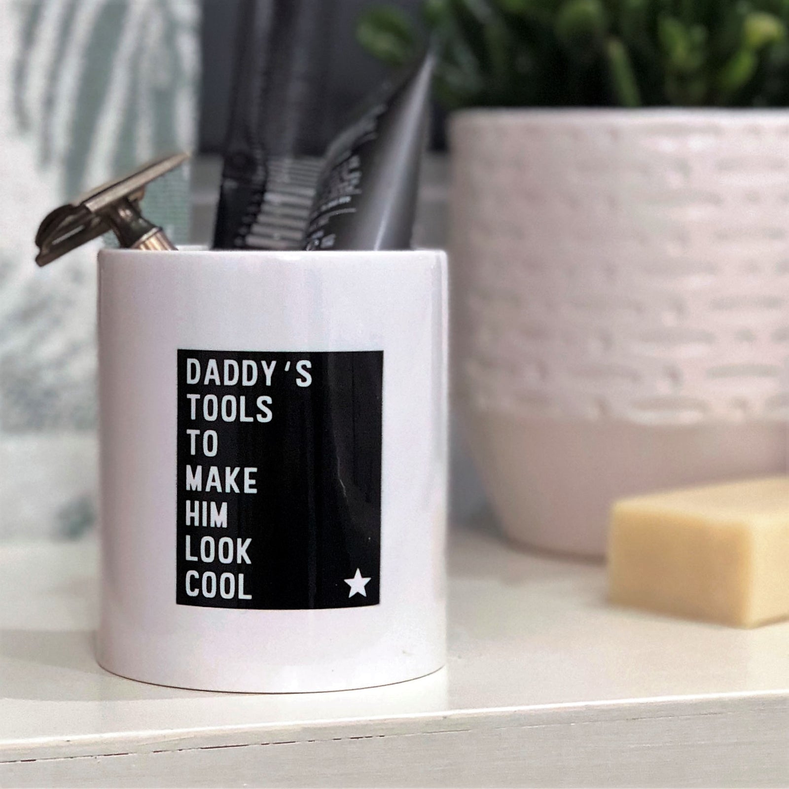 Daddys Tools To Make Him Look Cool Grooming Kit Pot - Hendog Designs