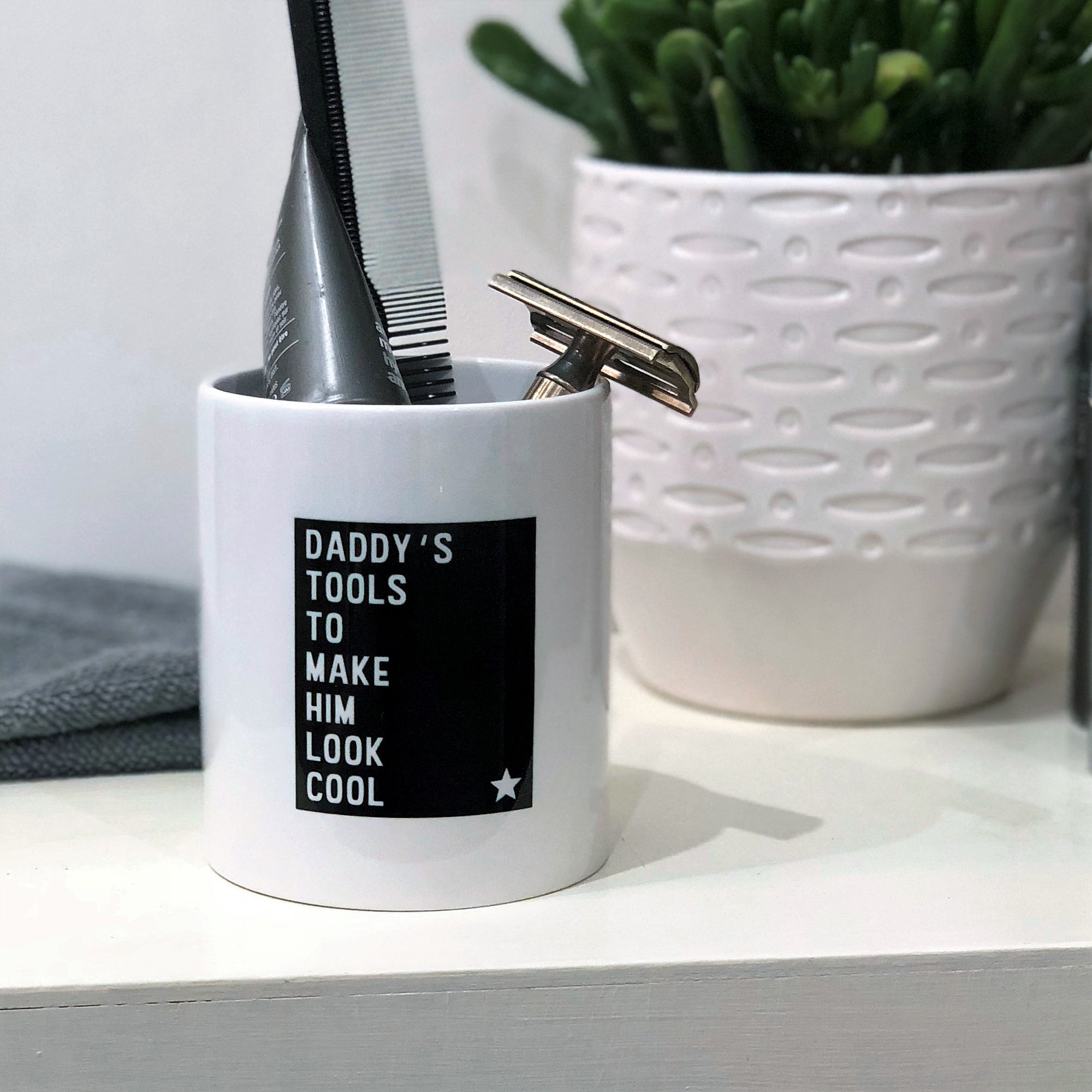 Daddys Tools To Make Him Look Cool Grooming Kit Pot - Hendog Designs
