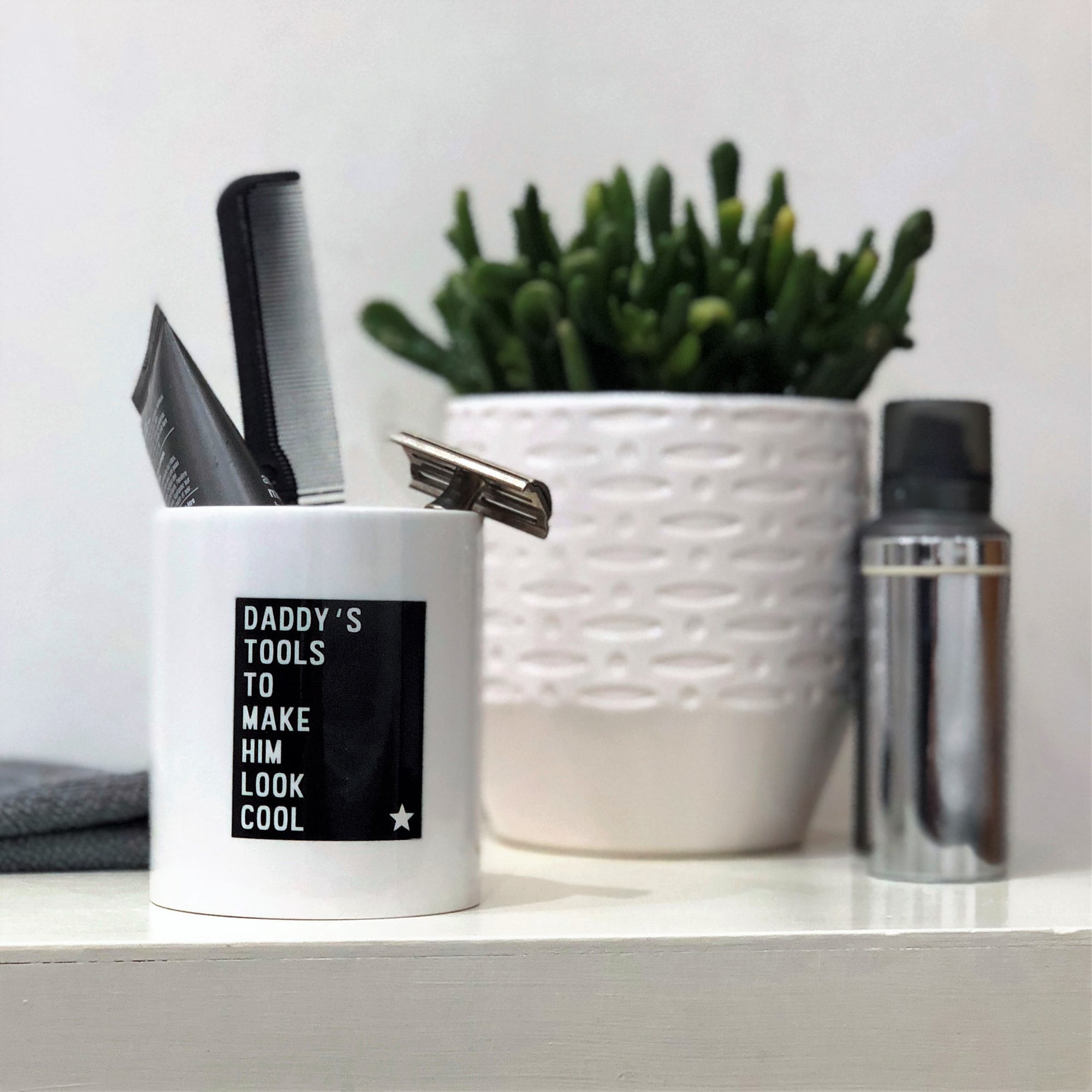Daddys Tools To Make Him Look Cool Grooming Kit Pot - Hendog Designs