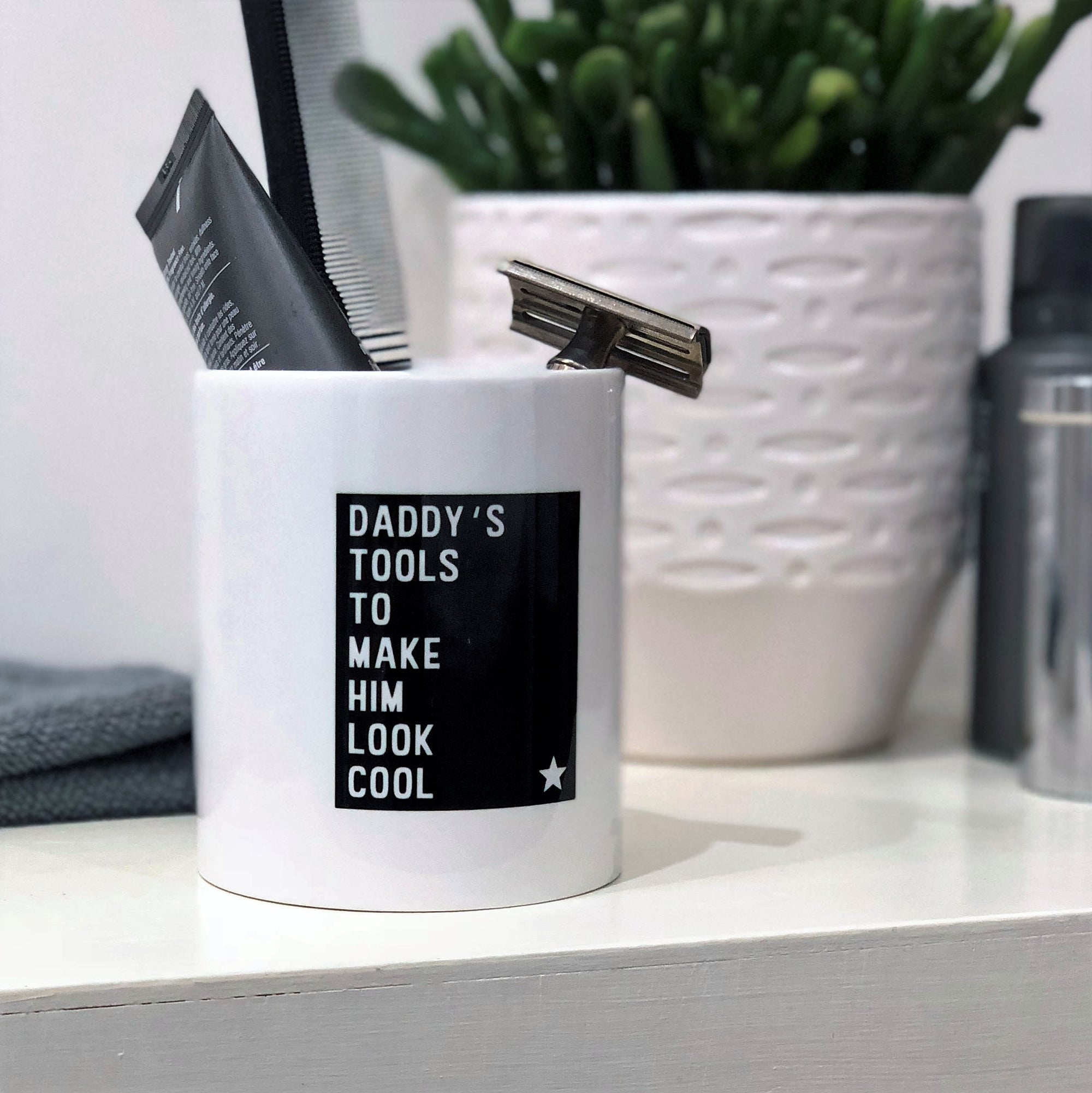 Daddys Tools To Make Him Look Cool Grooming Kit Pot - Hendog Designs