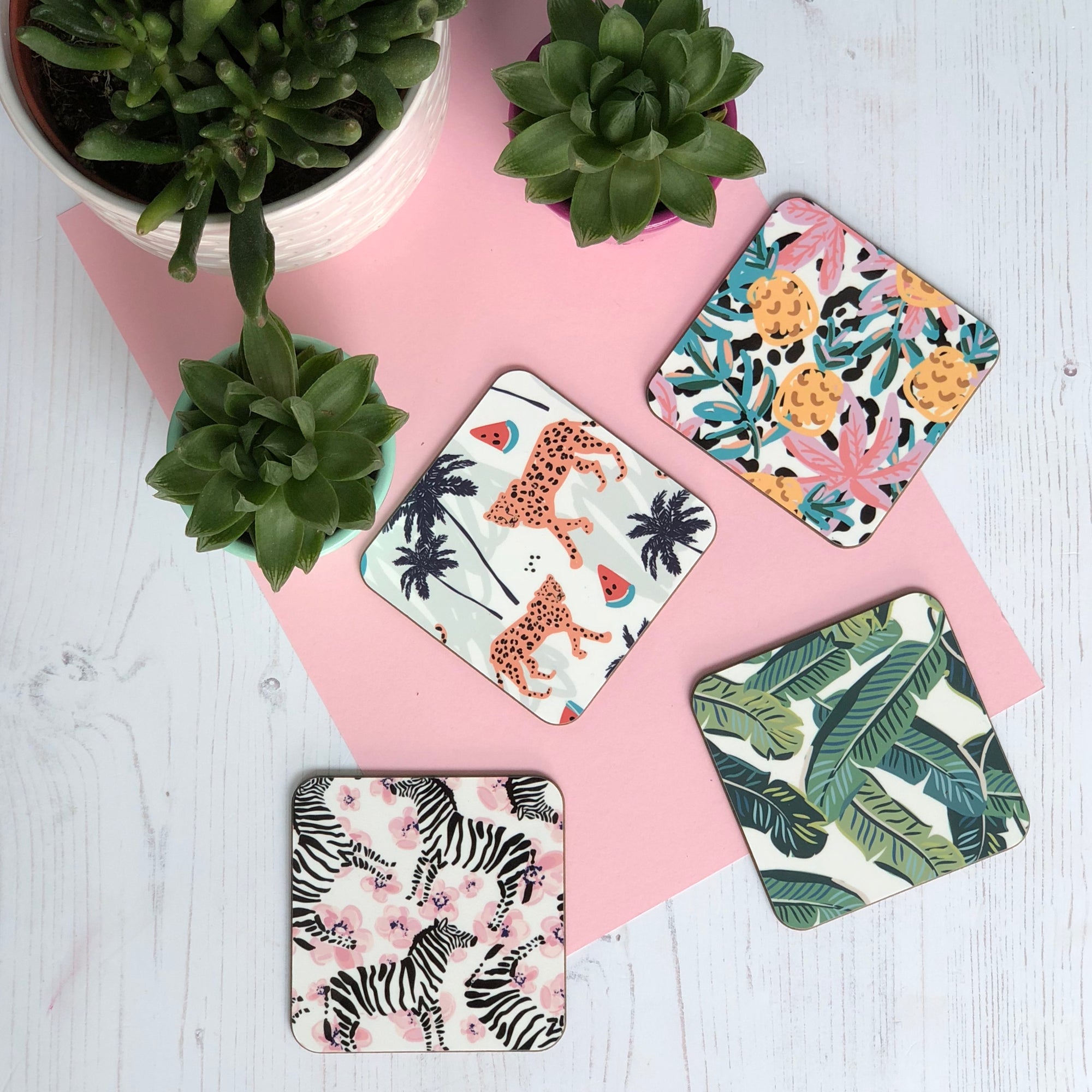 Tropical Coasters Pack Of Four - Hendog Designs