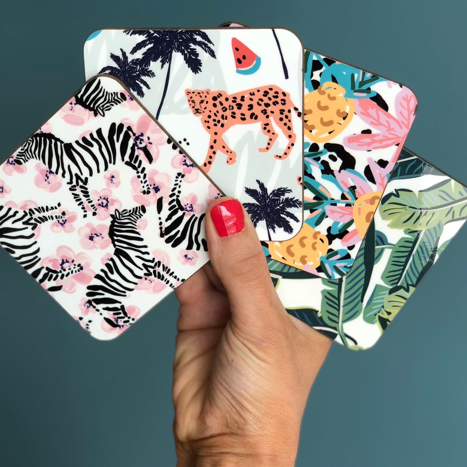 Tropical Coasters Pack Of Four - Hendog Designs