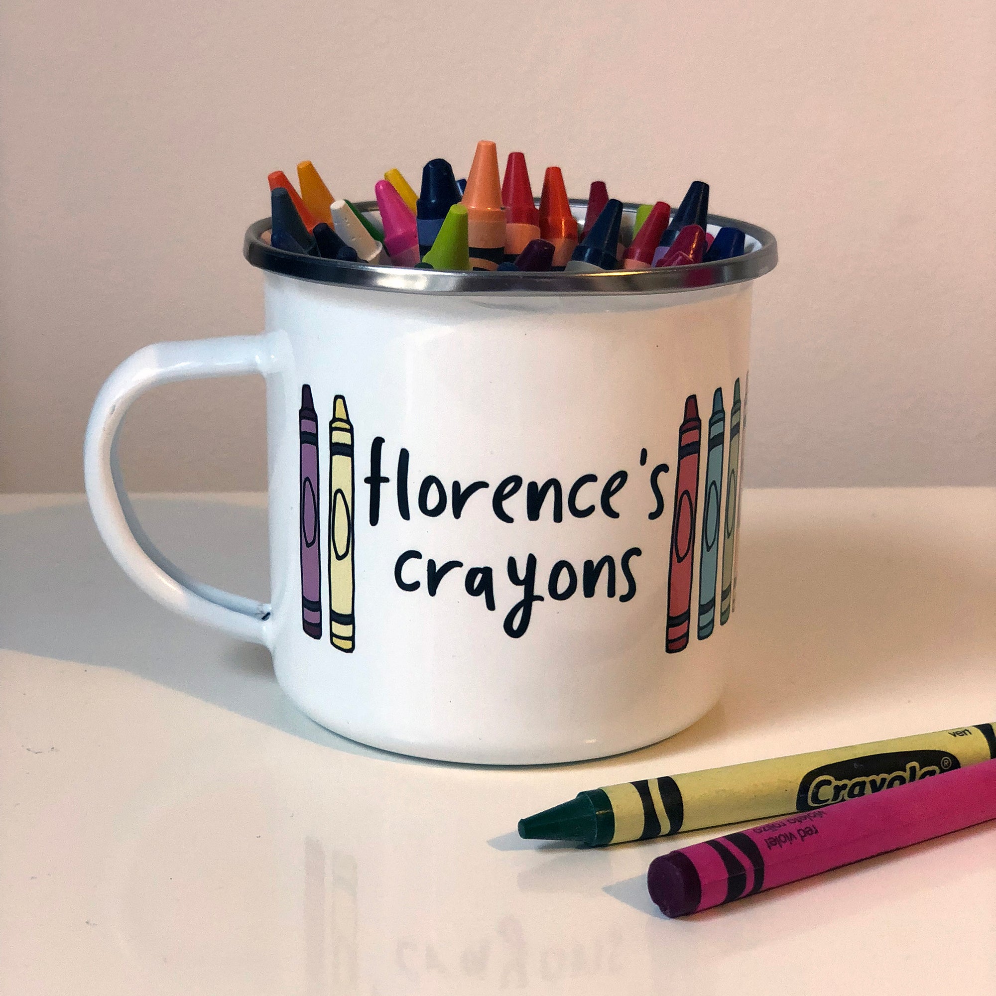 Childrens personalised crayon pot - Hendog Designs