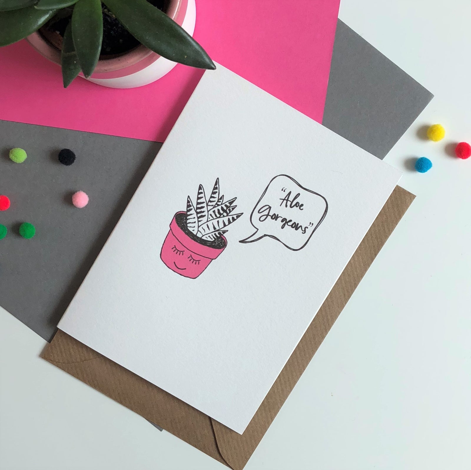 Aloe Gorgeous Greeting Card - Hendog Designs