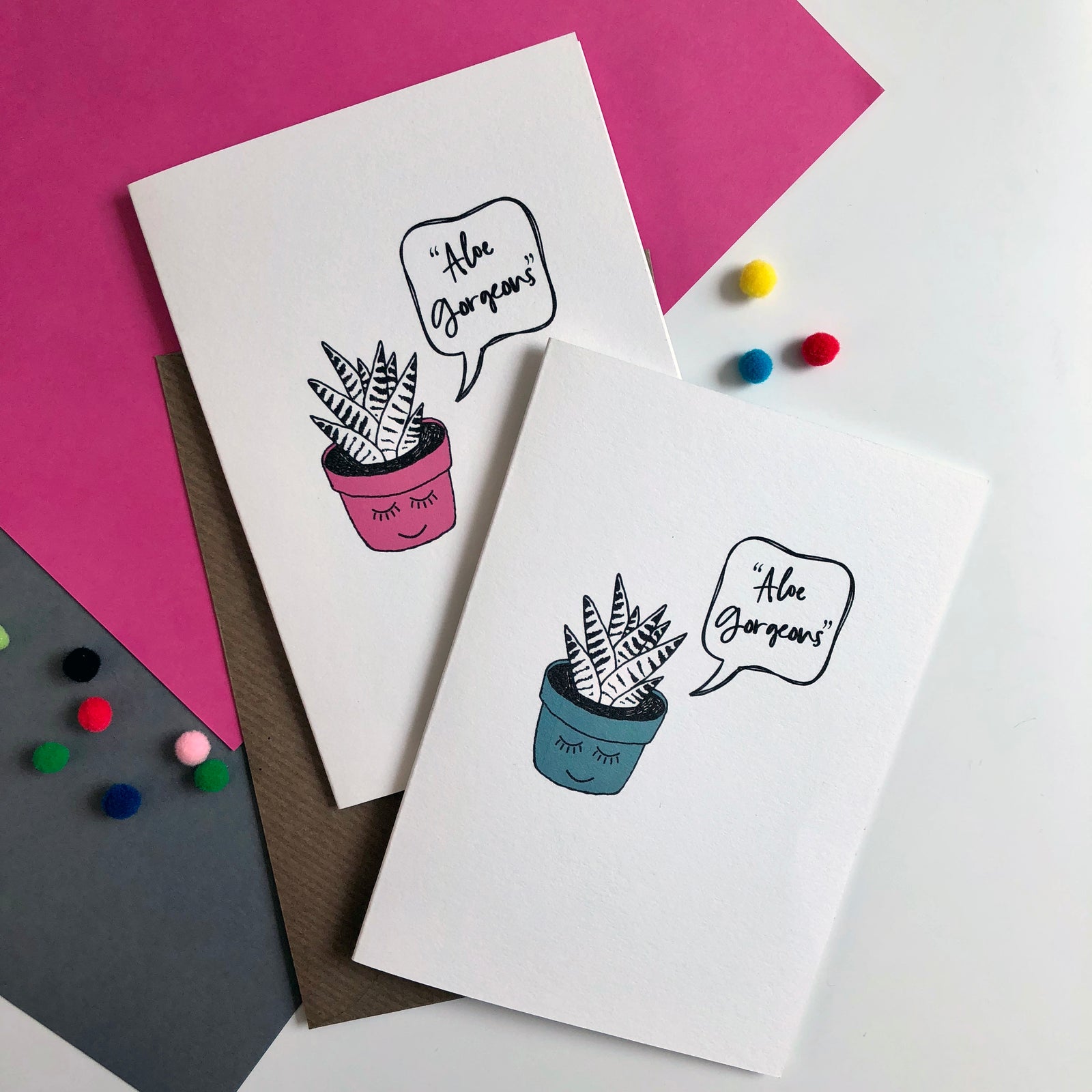 Aloe Gorgeous Greeting Card - Hendog Designs