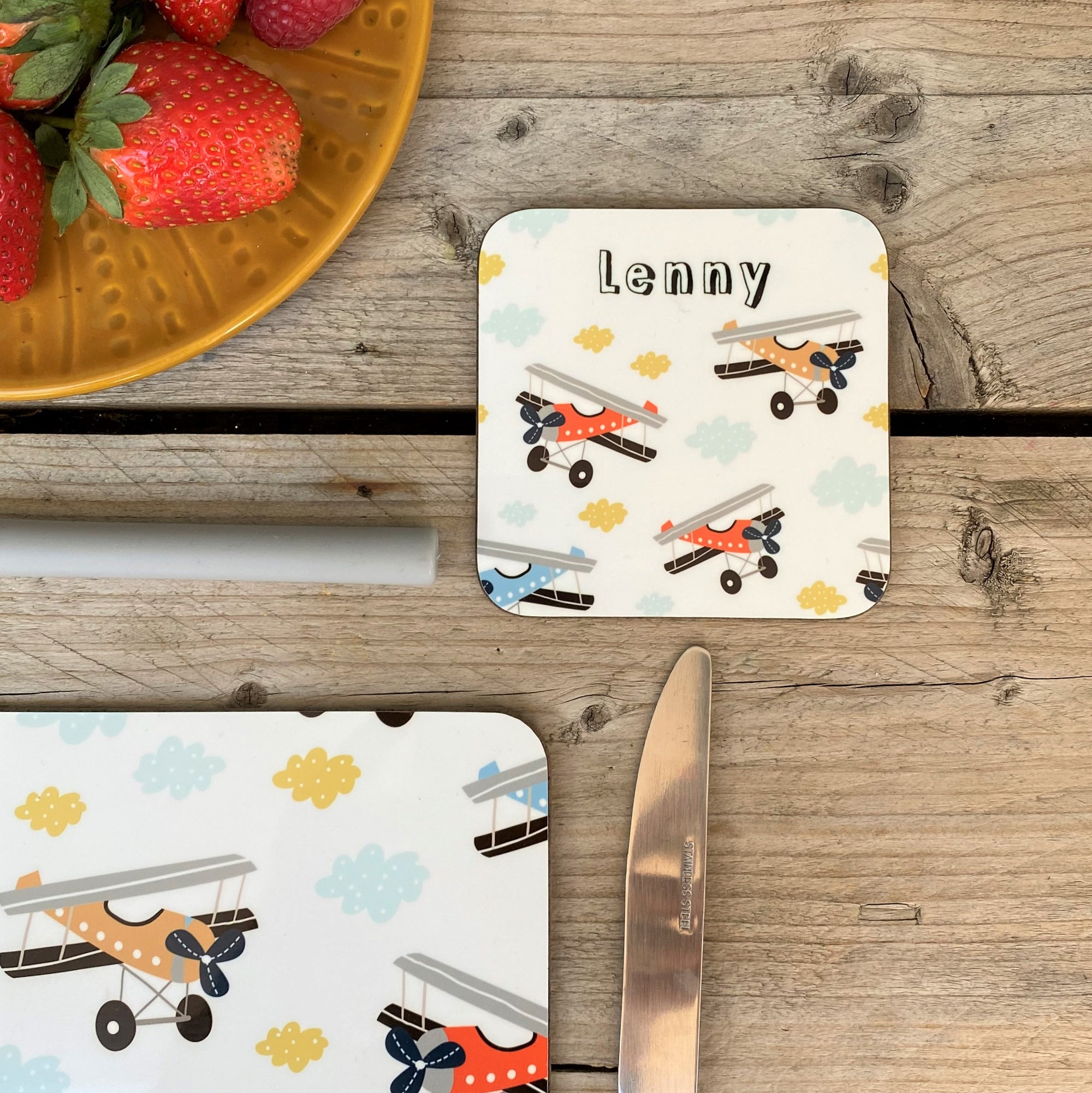 Aeroplanes Personalised Placemat - Vintage planes for boys and girls