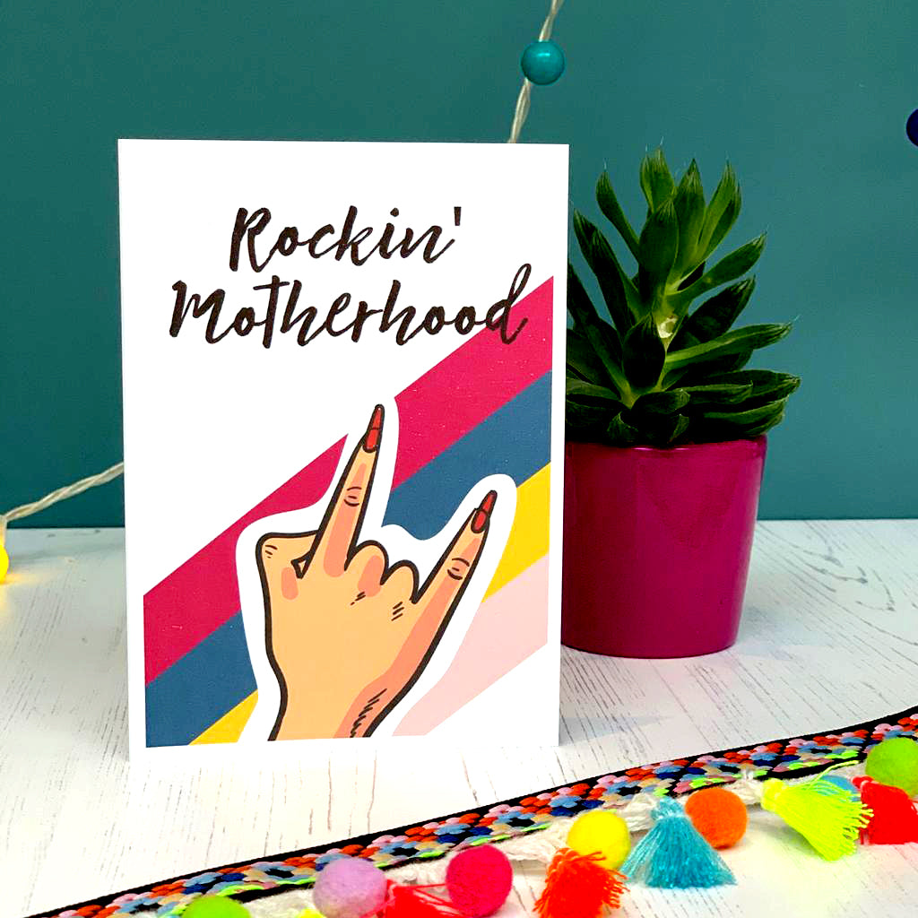 Rockin' Motherhood Greeting Card - Hendog Designs