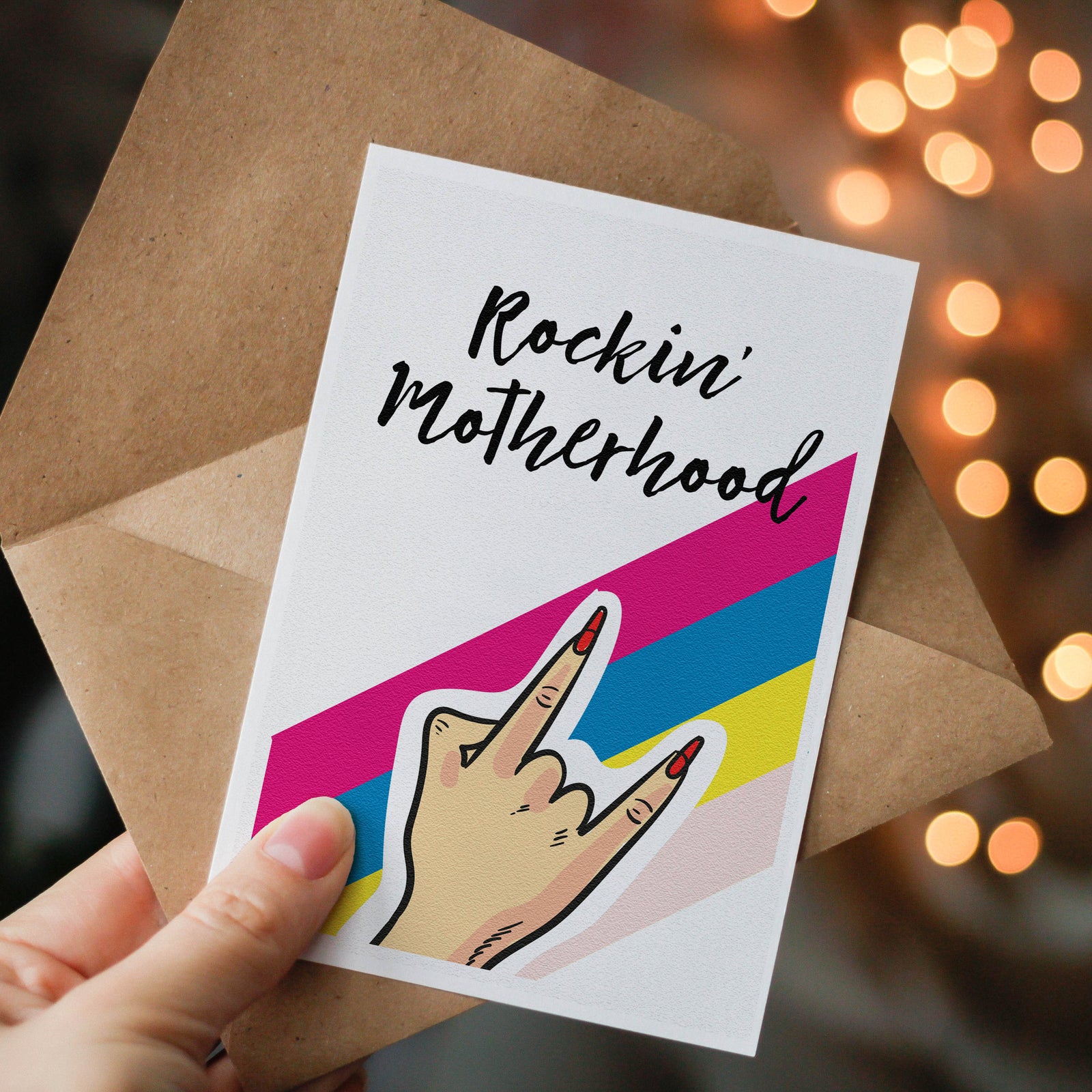Rockin' Motherhood Greeting Card - Hendog Designs