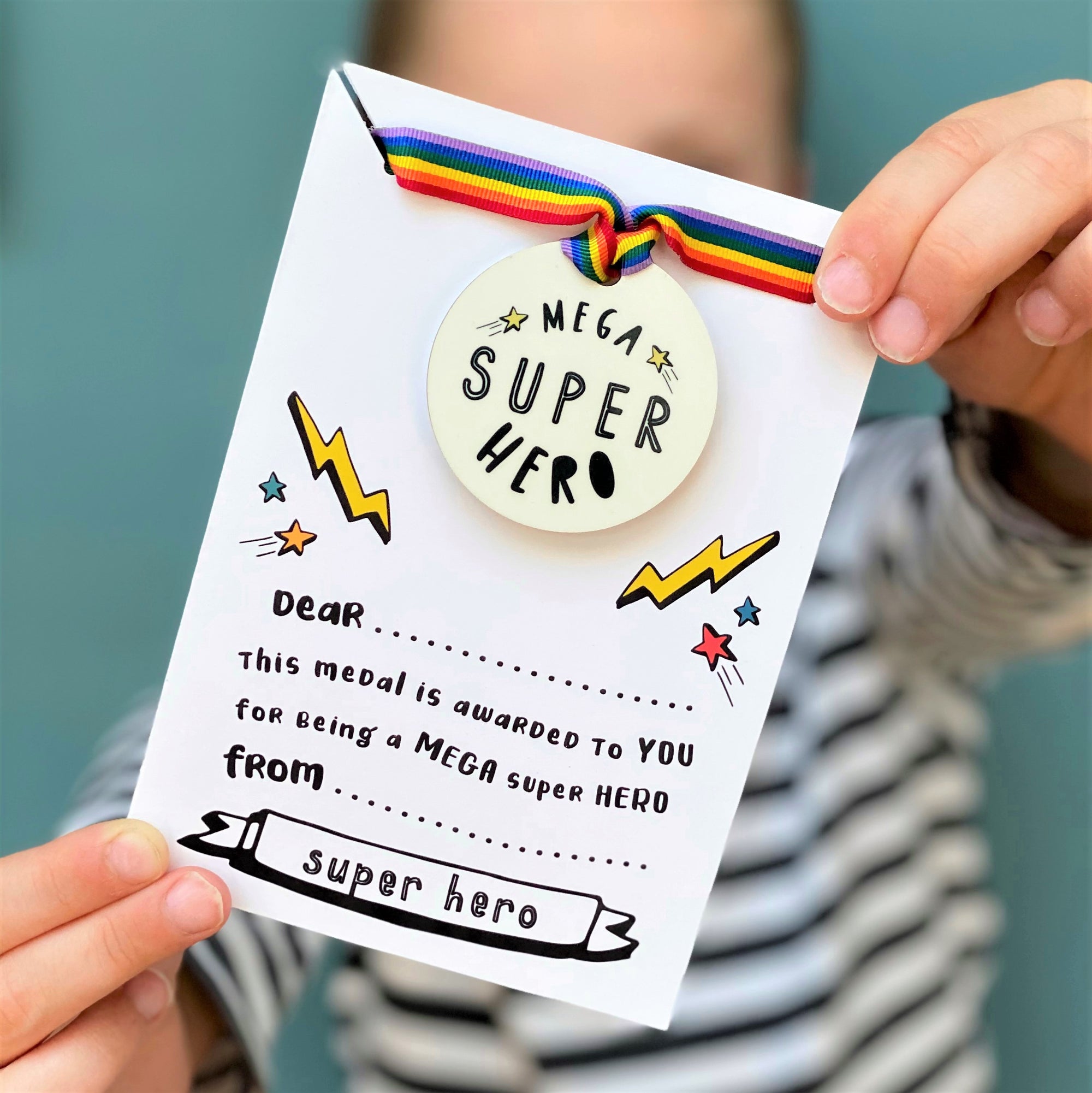 Mega Super Hero Medal for Kids With Backing Card