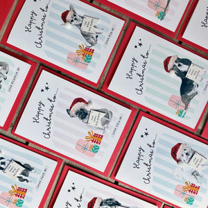 Selection of Christmas cards from dog to owner