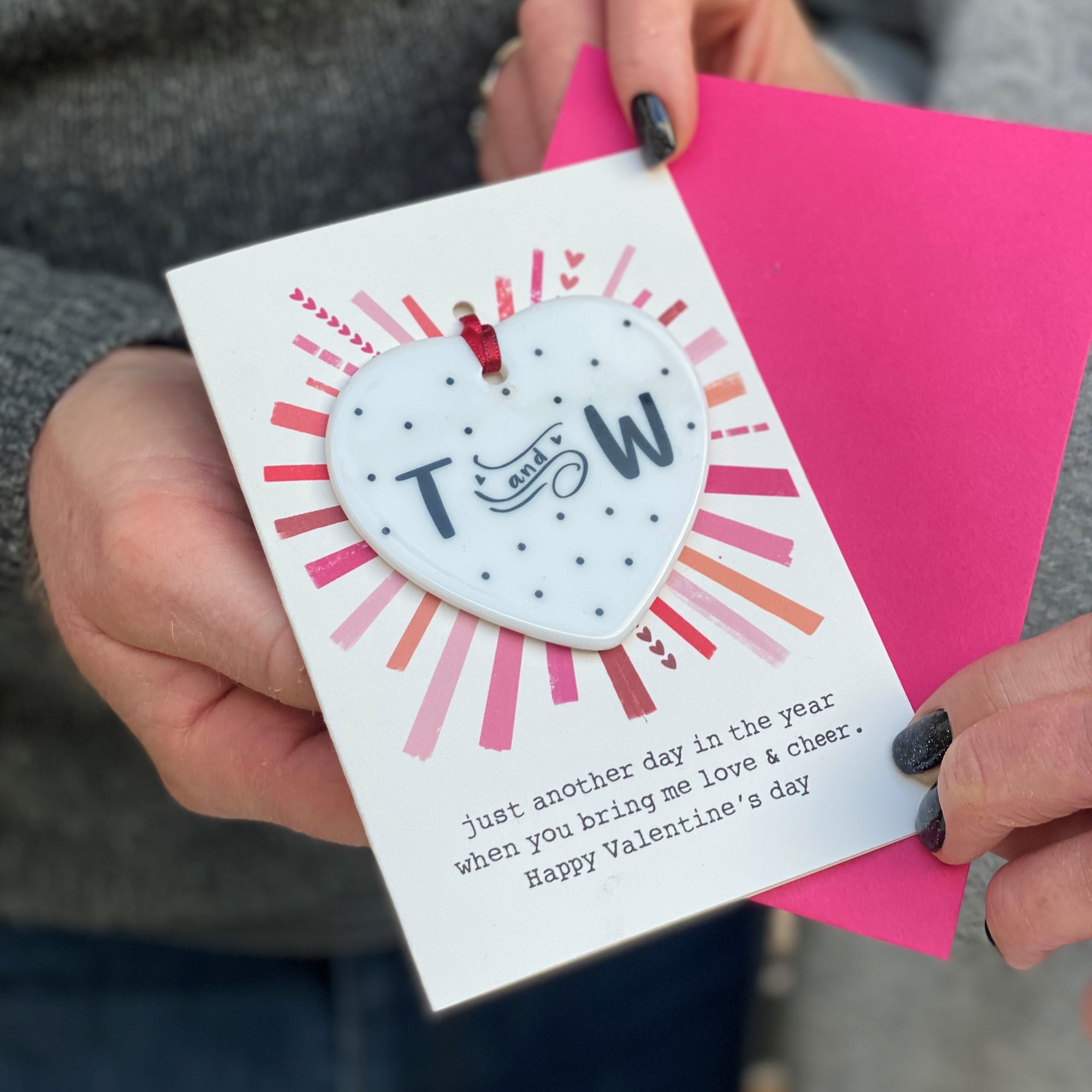 Special Valentines card for wife with ceramic keepsake