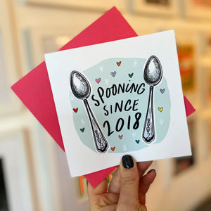 Valentines Card with spooning design