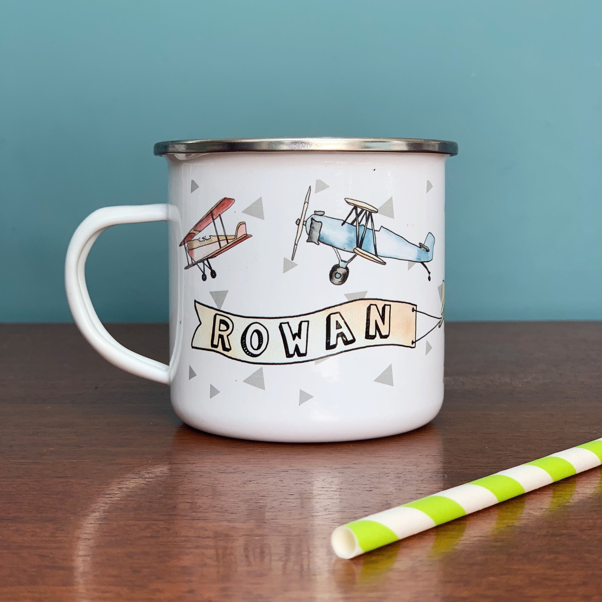 Vintage Aeroplanes Enamel Mug