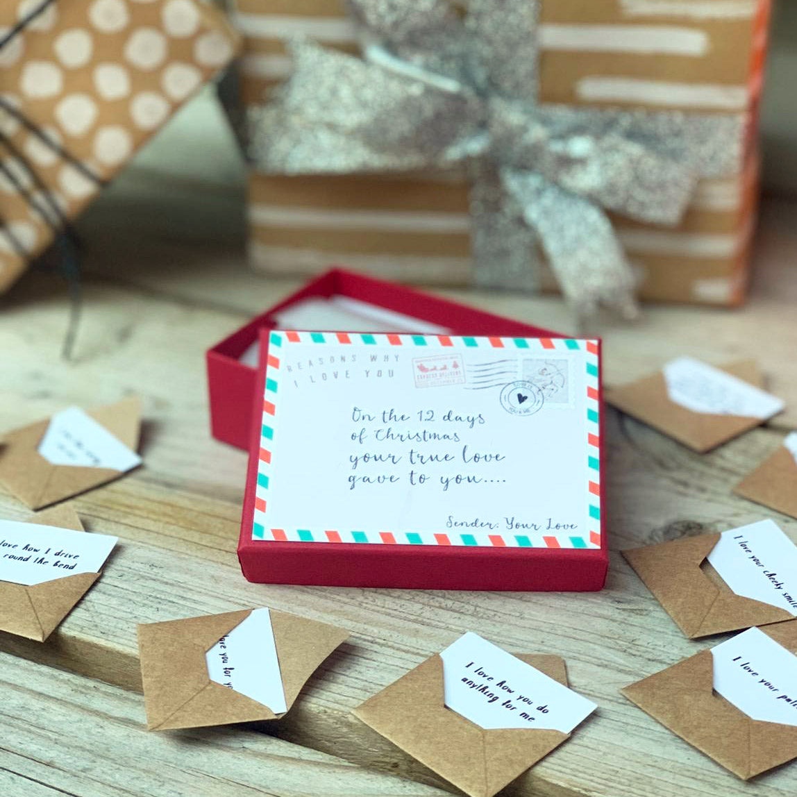 Christmas Reasons why I love you 12 Mini Love Letters Personalised  Gift