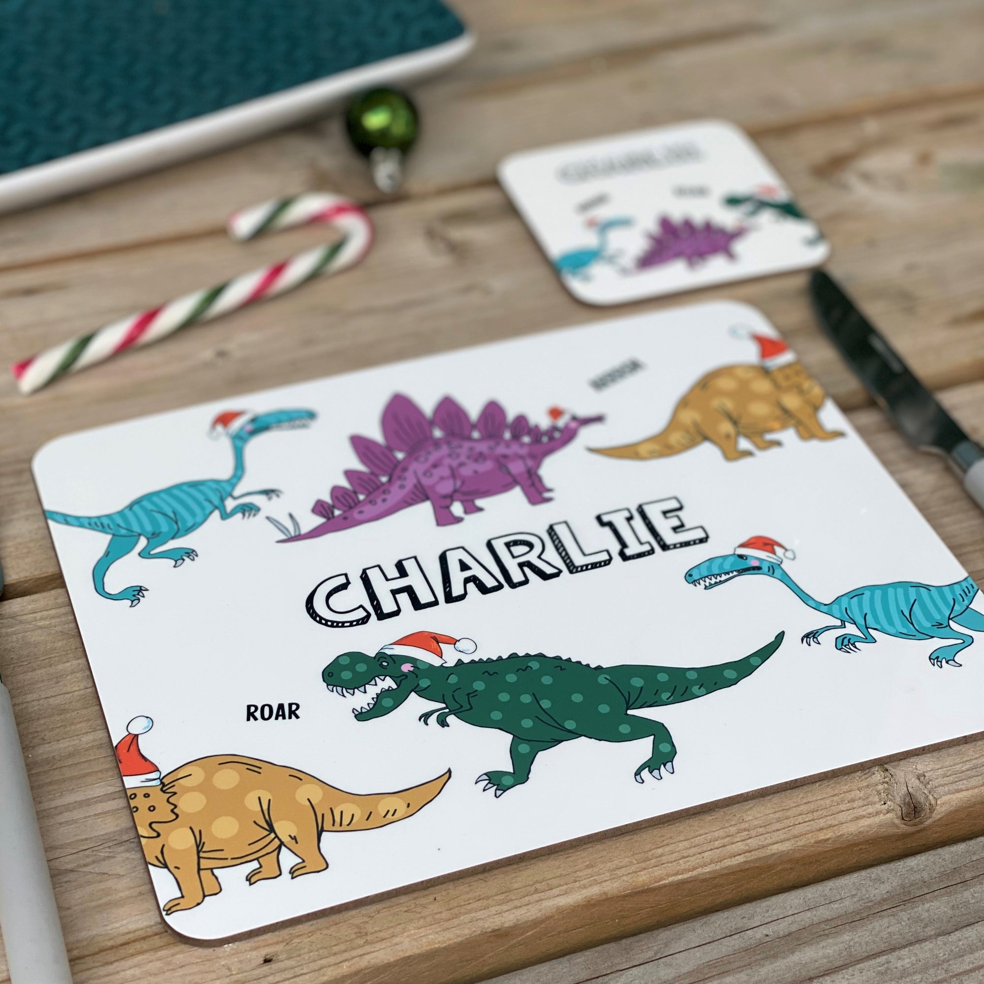 Christmas Dinosaur Placemat