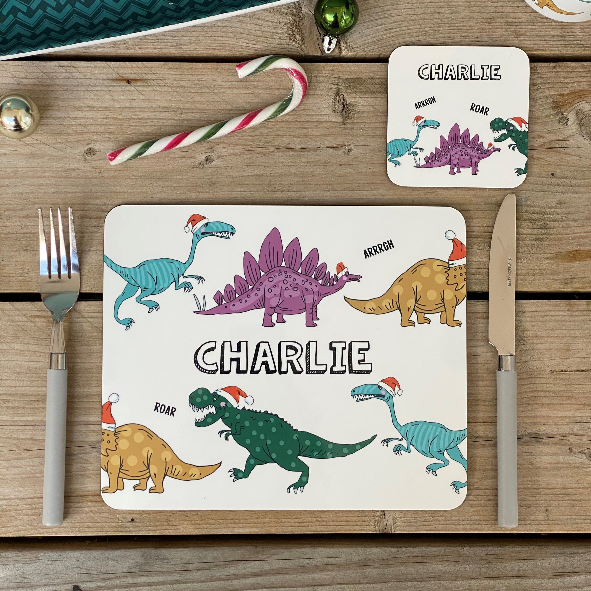 Christmas Dinosaur Placemat