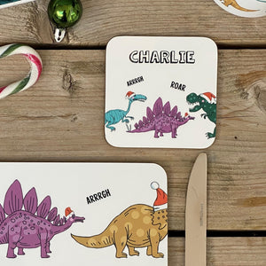 Christmas Dinosaur Coaster