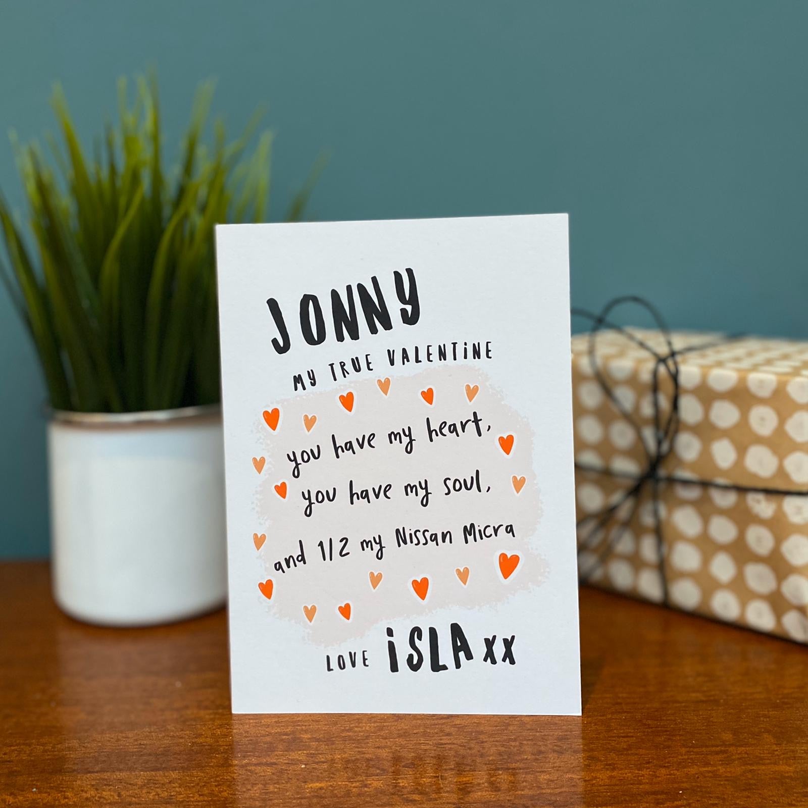 Personalised My True Valentines Card