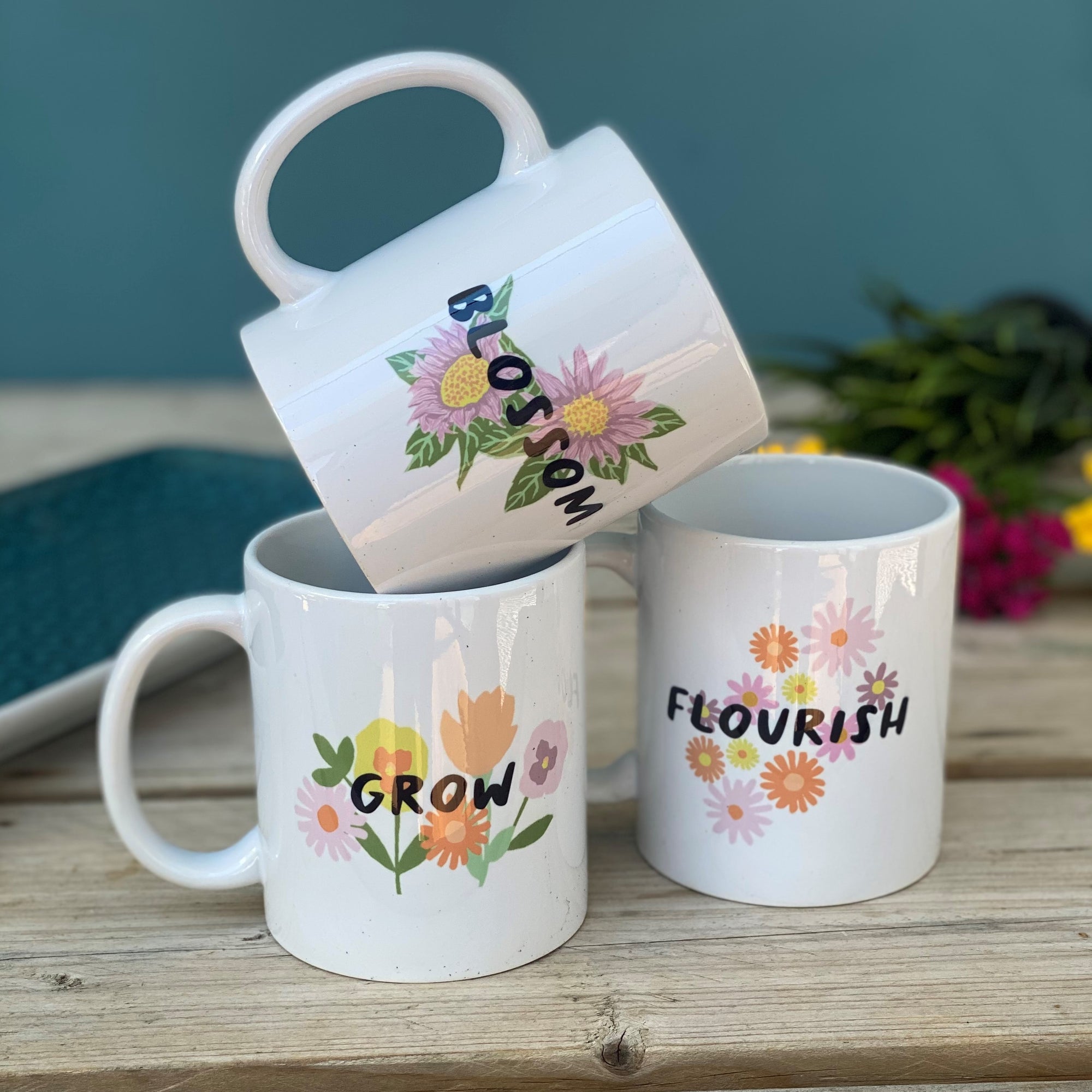 Empowering Flower China Mugs