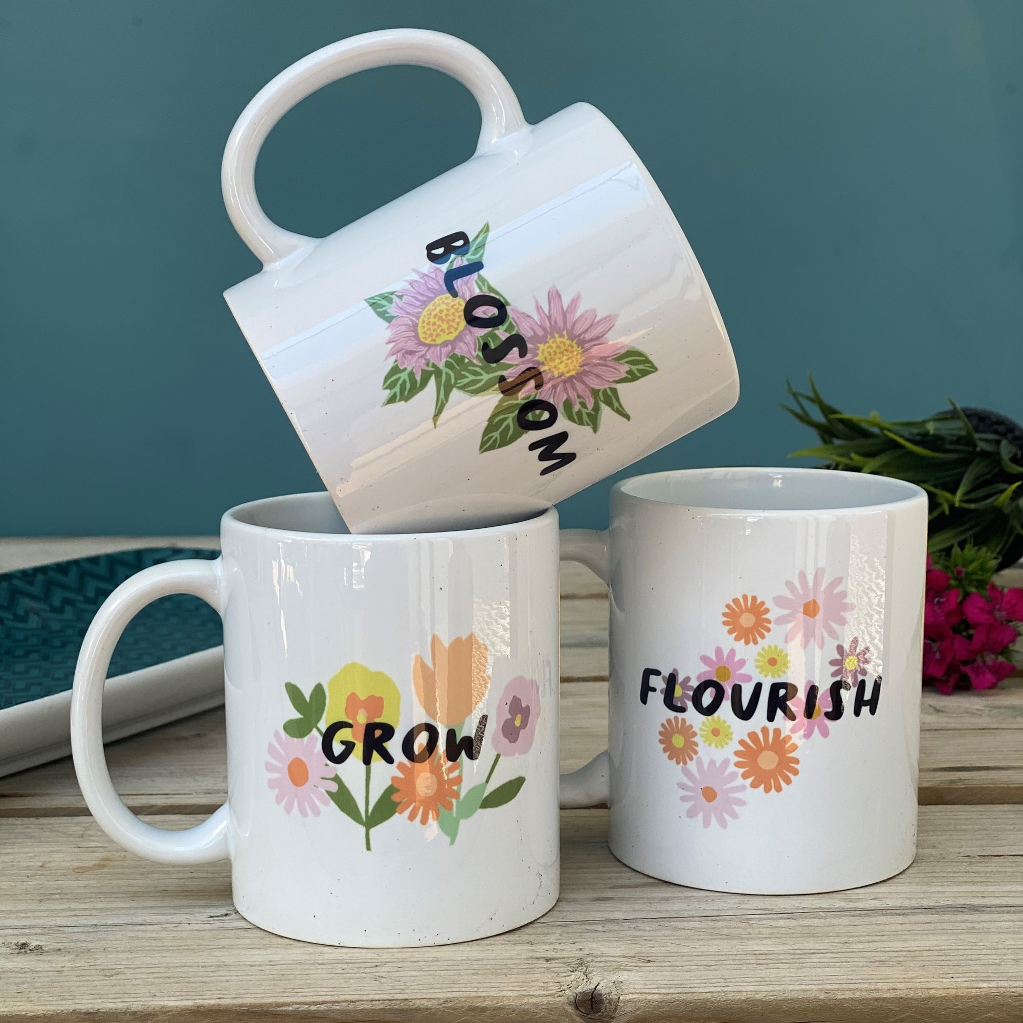 Empowering Flower China Mugs