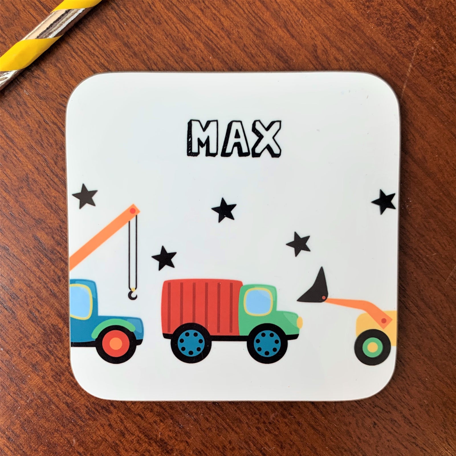 Digger and Trucks Coaster - Hendog Designs