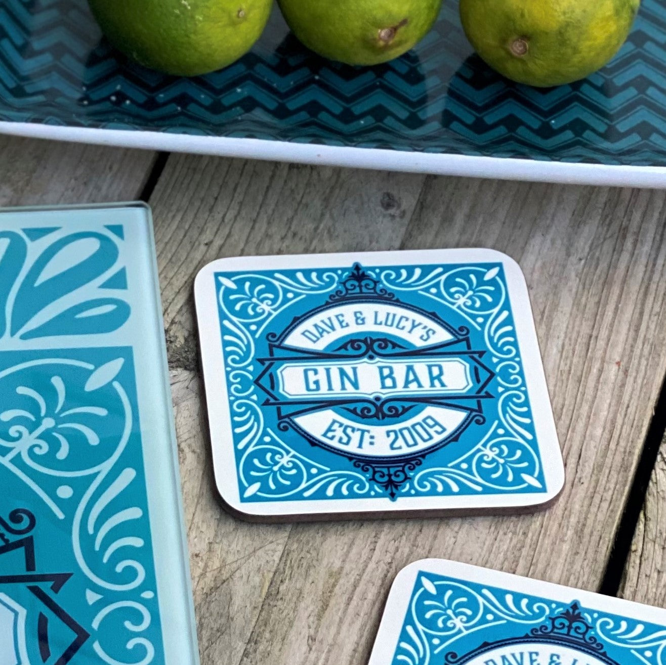 Home Bar 'Gin Bar' Personalised coaster