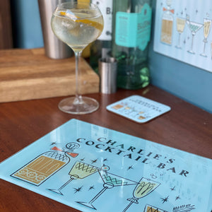 Personalised 'Cocktail Bar' Glass Cutting Board