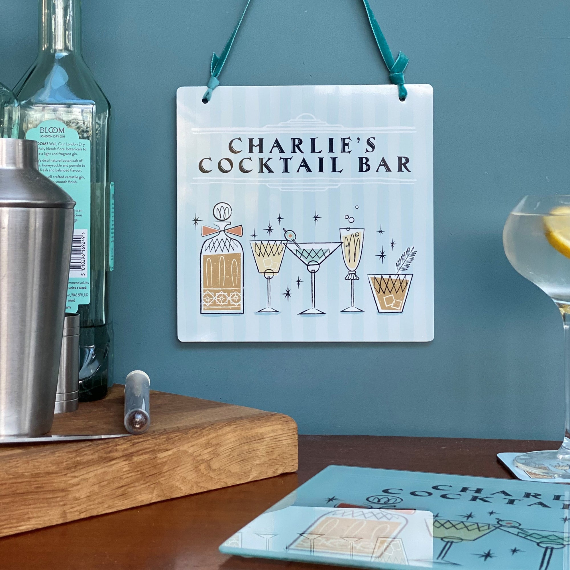 Personalised 'Cocktail Bar' Glass Cutting Board