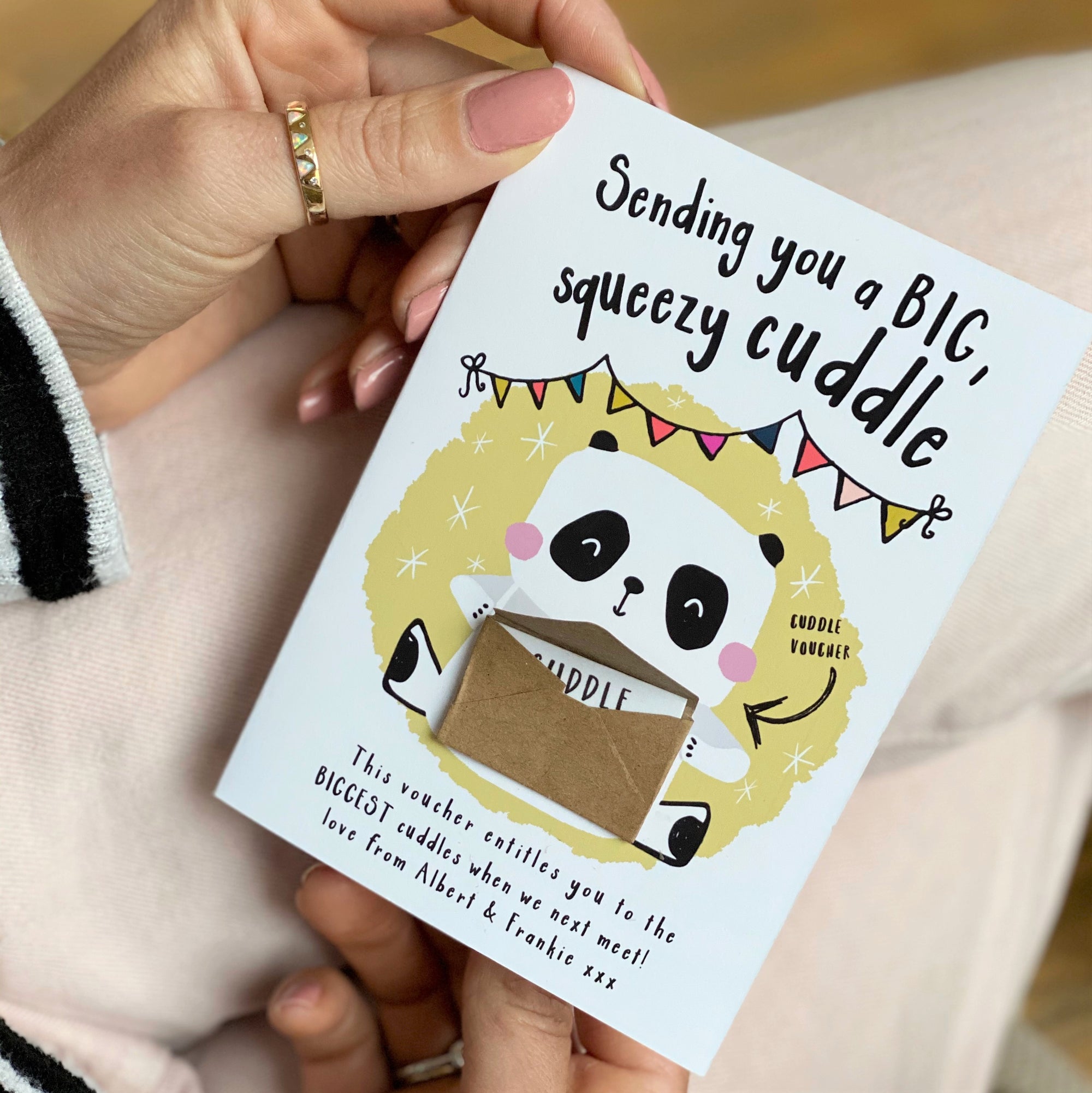 Sending a Cuddle Voucher Greeting Card