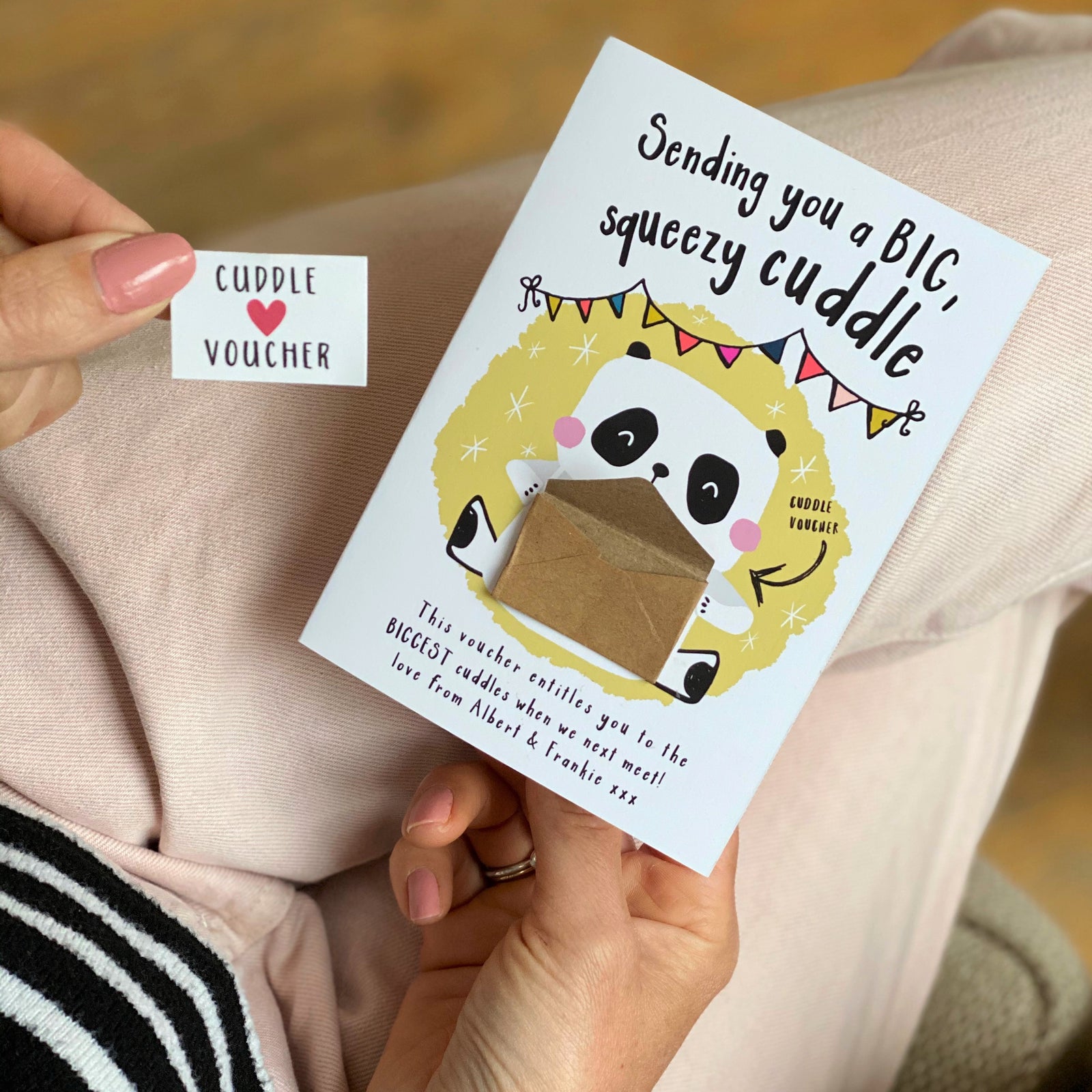 Sending a Cuddle Voucher Greeting Card