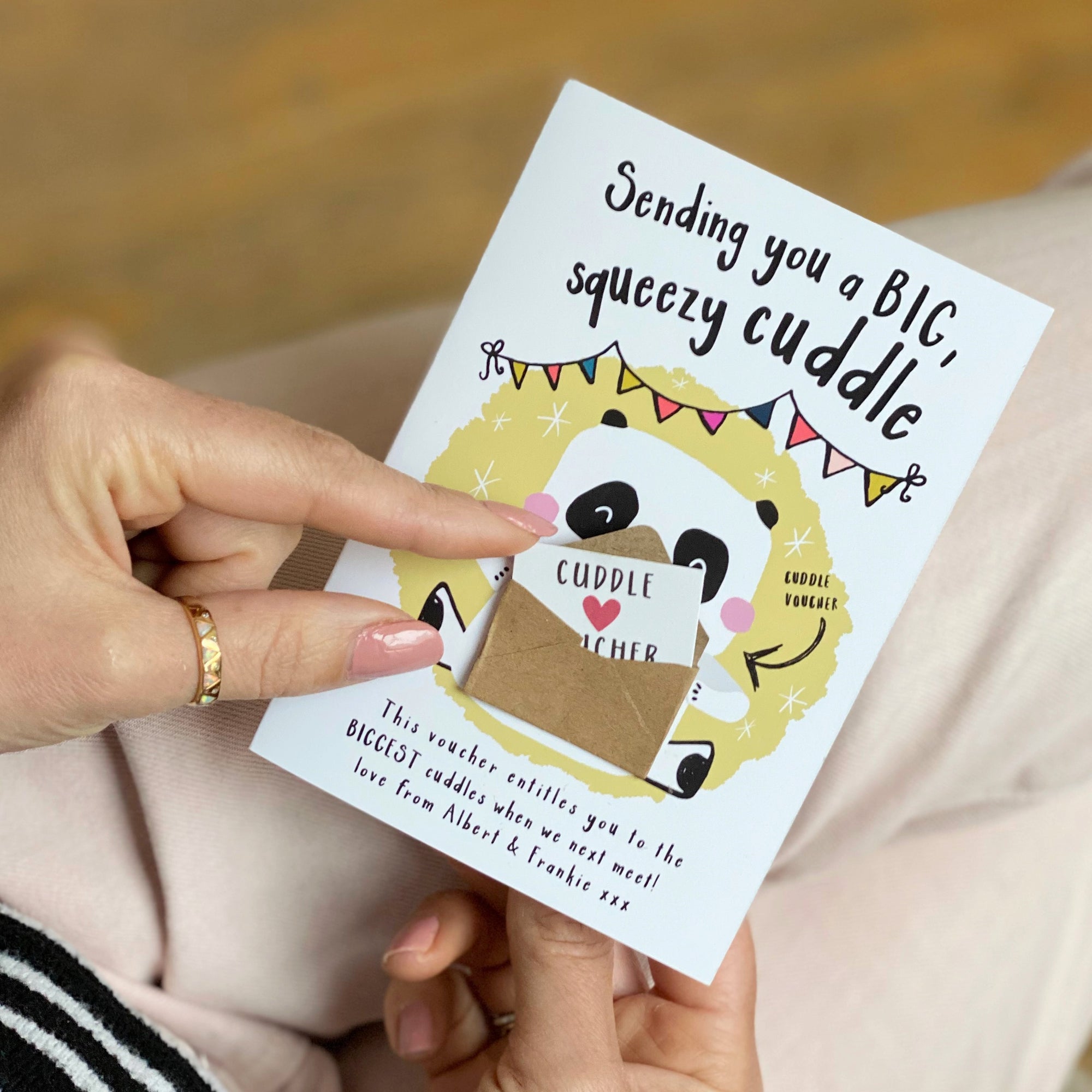 Sending a Cuddle Voucher Greeting Card